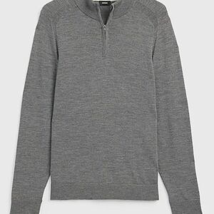 Express Men's Charcoal Zip-Up Sweater